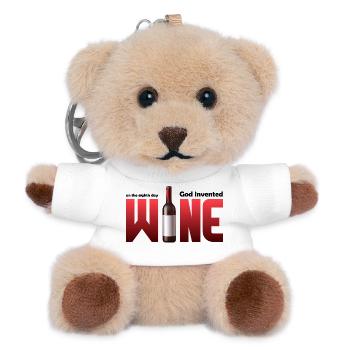 Wine bottle in large typography - Teddy Keyring - white - Front