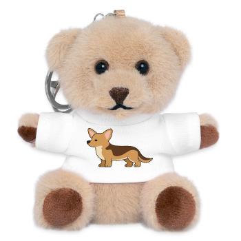 Silhouette Corgi Douillette - Porte-clés ourson - blanc - Devant