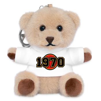 1970 Year of Birth Retro Logo - Teddy Keyring - white - Front