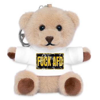 FUCK AFD – Rebellische Streetwear - Teddy Schlüsselanhänger - Weiß - Vorne