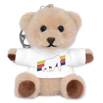 Affe Silhouette Retro - Teddy Schlüsselanhänger - Weiß - Vorne