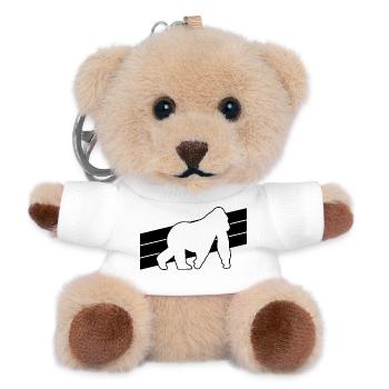 Affe Silhouette - Teddy Schlüsselanhänger - Weiß - Vorne