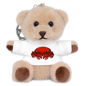 Lebendige rote Cartoon-Krabbenillustration - Teddy Schlüsselanhänger - Weiß - Vorne