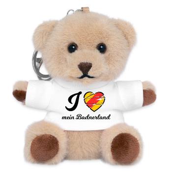 Herz im Street-Style Badnerland - Teddy Schlüsselanhänger - Weiß - Vorne