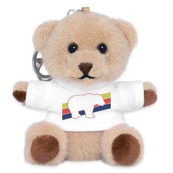 Bär Silhouette Retro Style - Teddy Schlüsselanhänger - Weiß - Vorne