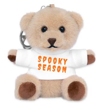 Spooky Season – Pumpkin Orange Typography - Teddy Schlüsselanhänger - Weiß - Vorne