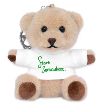 Start Somewhere - kreatives, motivierendes Design - Teddy Schlüsselanhänger - Weiß - Vorne