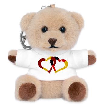Spanisch deutsche Liebe - Teddy Schlüsselanhänger - Weiß - Vorne