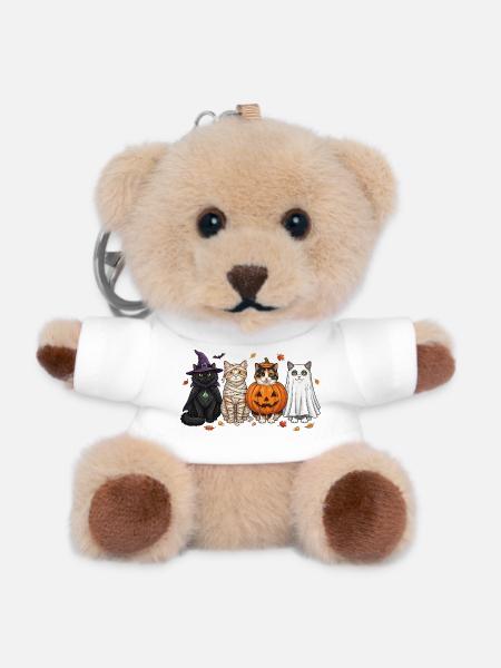 Halloween Kitty Quartett - Teddy Schlüsselanhänger - Weiß