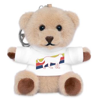 Gepard Retro Silhouette - Teddy Schlüsselanhänger - Weiß - Vorne