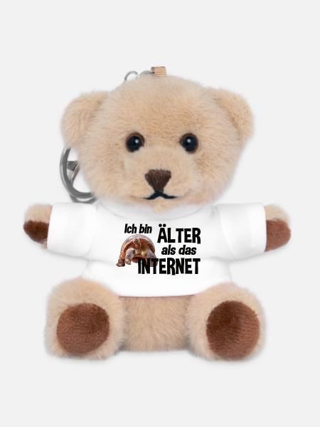 Ich bin älter als das Internet - Schildkröte - Teddy Schlüsselanhänger - Weiß