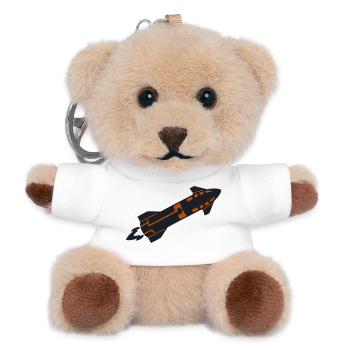 Raumschiff Rakete Silhouette - Teddy Schlüsselanhänger - Weiß - Vorne