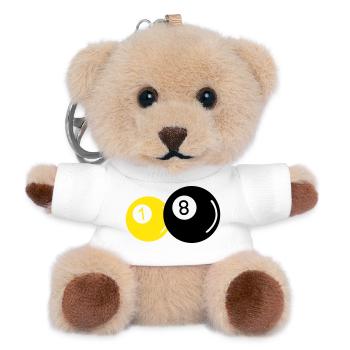 Billard - Teddy Schlüsselanhänger - Weiß - Vorne