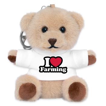 I love farming - Porte-clés ourson - blanc - Devant