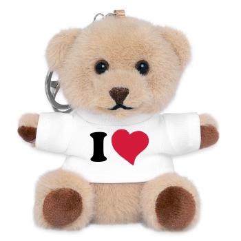 I love ... - Teddy Keyring - white - Front