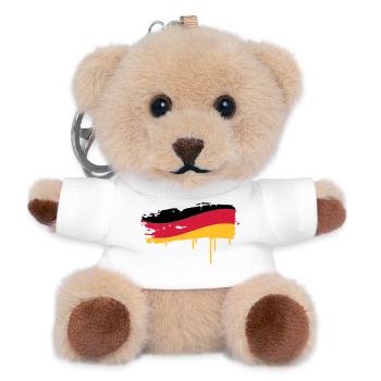 gepinselte Deutschland Fahne - Teddy Schlüsselanhänger - Weiß - Vorne