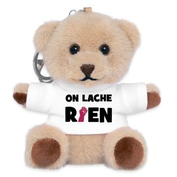 On lâche rien ! - Porte-clés ourson - blanc - Devant
