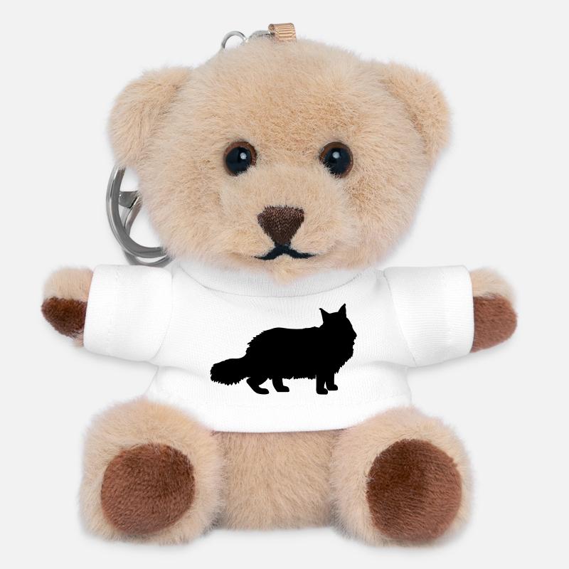 Maine Coon - Porte-clés ourson - blanc