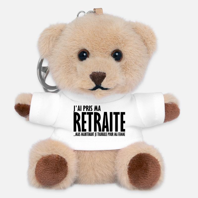 J'ai pris ma retraite - Porte-clés ourson - blanc