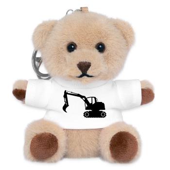 excavator - Teddy Keyring - white - Front