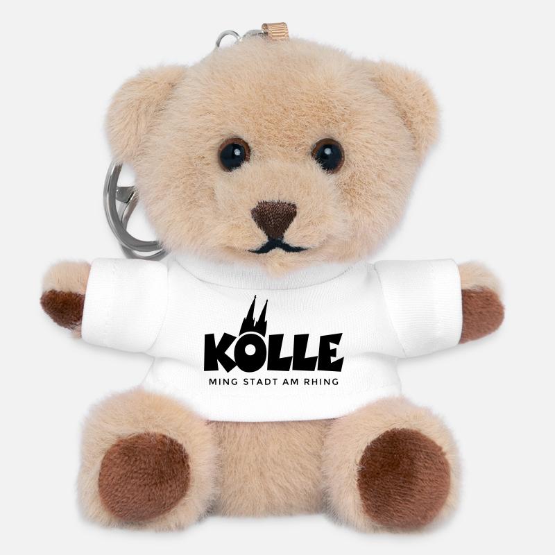 Kölle ming Stadt am Rhing Köln mit Kölner Dom - Teddy Schlüsselanhänger - Weiß