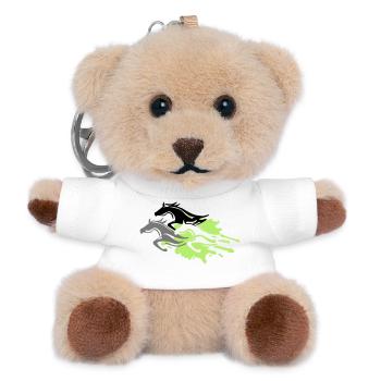 pferde - hengst - stute - fohlen - Teddy Schlüsselanhänger - Weiß - Vorne