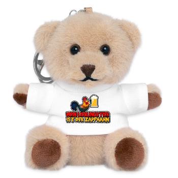 Mein Lieblingstier ist der Zapfhahn - Teddy Schlüsselanhänger - Weiß - Vorne