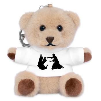 Aikido throw - Teddy Keyring - white - Front