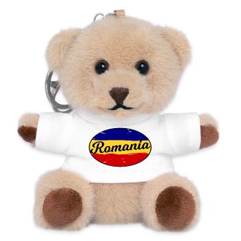 Die Farben von Rumänien - Teddy Schlüsselanhänger - Weiß - Vorne