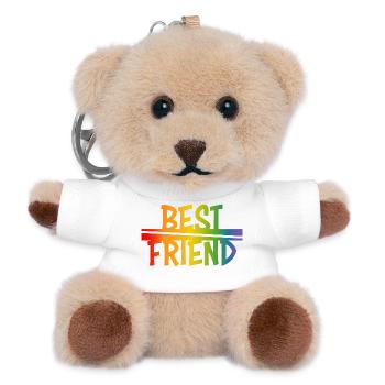 Best friend rainbow - Teddy Schlüsselanhänger - Weiß - Vorne