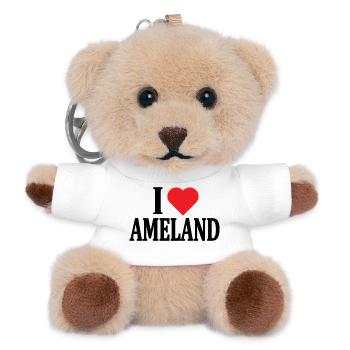 T-Shirt Ich liebe Ameland Nederland Niederlande - Teddy Schlüsselanhänger - Weiß - Vorne
