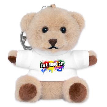 I'm a proud gay - Teddy Keyring - white - Front