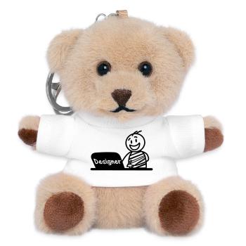 Laptop-Designer arbeiten - Teddy Schlüsselanhänger - Weiß - Vorne