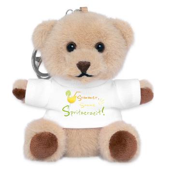 Sommer, Sonne, Spritzerzeit! Weinglas - Teddy Schlüsselanhänger - Weiß - Vorne