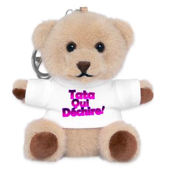 Tata Qui Déchire! Néon Rose 3D - Porte-clés ourson - blanc - Devant