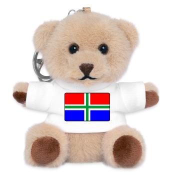 Provinzflagge Groningsevlag Groningen - Teddy Schlüsselanhänger - Weiß - Vorne