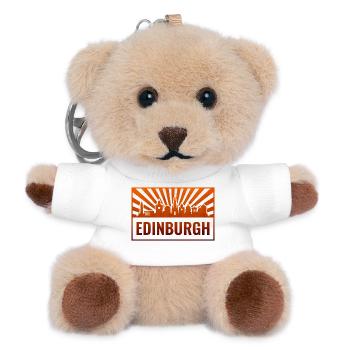 Edinburgh Skyline Sunburst - Teddy Keyring - white - Front