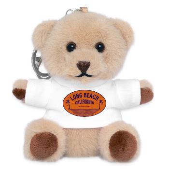 Vintage Long Beach California - Teddy Keyring - white - Front