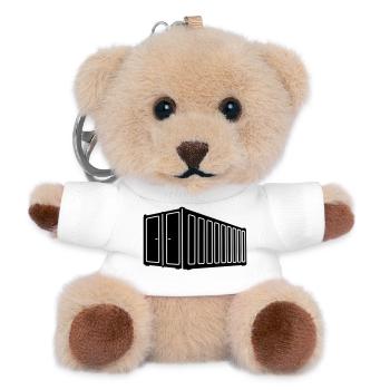 Sea container shadow image logistics logo - Teddy Keyring - white - Front