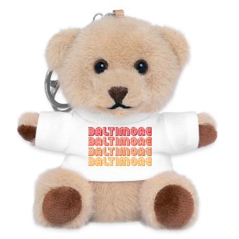 Baltimore Neon Gradient Repeats - Teddy Keyring - white - Front