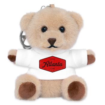 Atlanta A-Town Vintage Abzeichen - Teddy Schlüsselanhänger - Weiß - Vorne