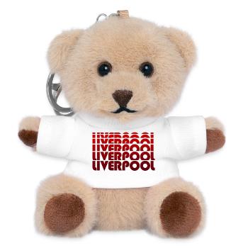 Liverpool Mehrfachtext Retro-Design - Teddy Schlüsselanhänger - Weiß - Vorne