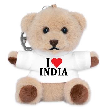 t-shirt I love India t-shirt idée cadeau - Porte-clés ourson - blanc - Devant
