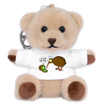 Kiwi contre kiwi (texte français) - Porte-clés ourson - blanc - Devant