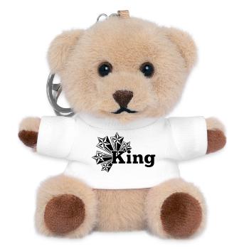 König transparent mit Sternen - Teddy Schlüsselanhänger - Weiß - Vorne