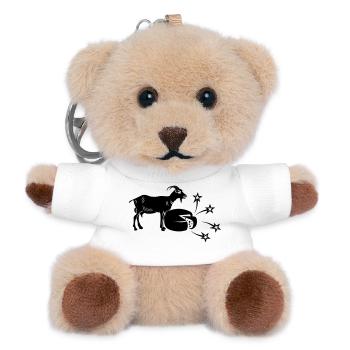 Käse mit Scheiben und Ziege, - Teddy Schlüsselanhänger - Weiß - Vorne