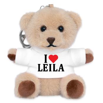 t-shirt prénom J’adore Leila t-shirt idée cadeau - Porte-clés ourson - blanc - Devant