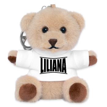 Name T-Shirt Liliano T-Shirt Geschenkidee - Teddy Schlüsselanhänger - Weiß - Vorne