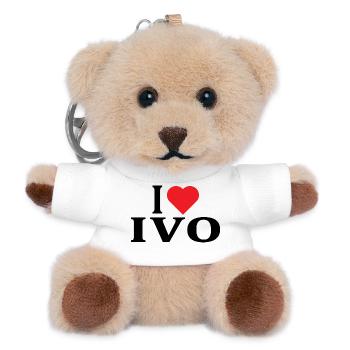 name t-shirt I love Ivo t-shirt gift idea - Teddy Keyring - white - Front