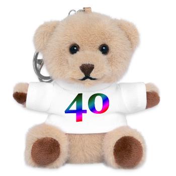 schönes oberteil, 40 buntes Farbenmuster - Teddy Schlüsselanhänger - Weiß - Vorne